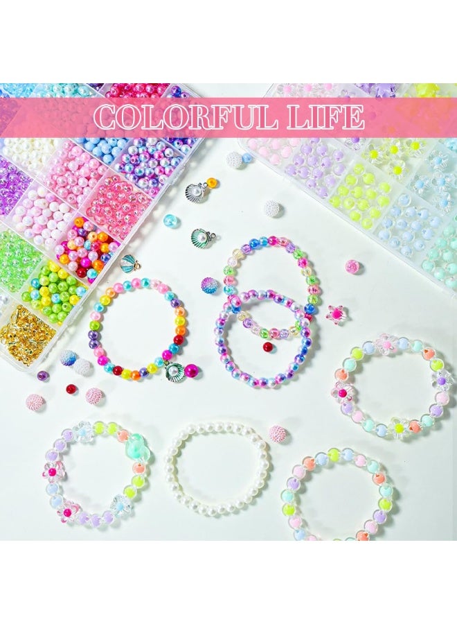 Capstro Marine Colorful Imitation Pearl Beads Kit – (790pcs) | DIY Bracelet & Jewelry Making Box | Multicolor Craft Pearls for Kids, Teens & Adults | Handmade Accessories & Creative Art Projects - Image 5